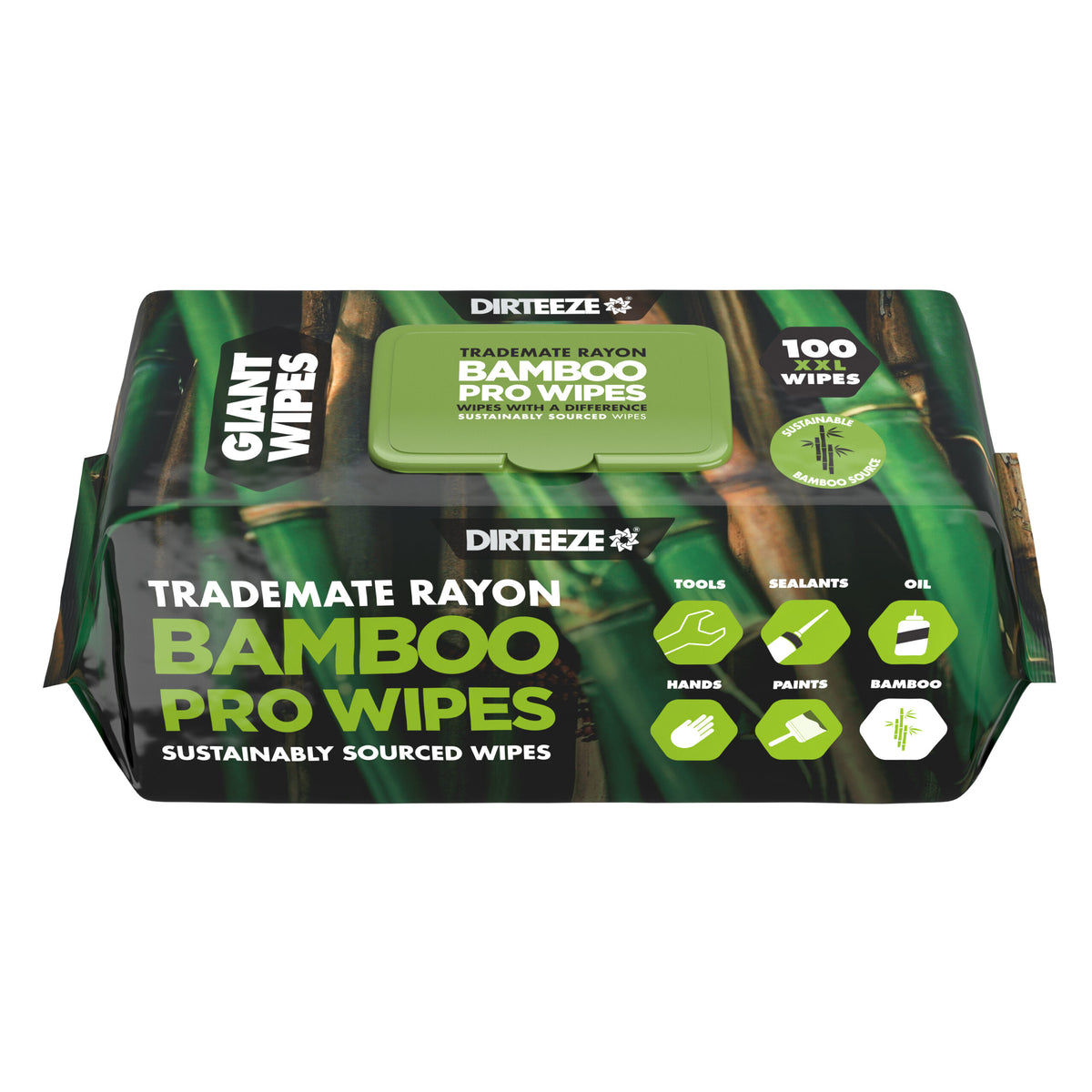Bamboo Rayon Giant Wipes 38cm x 25cm pk of 100