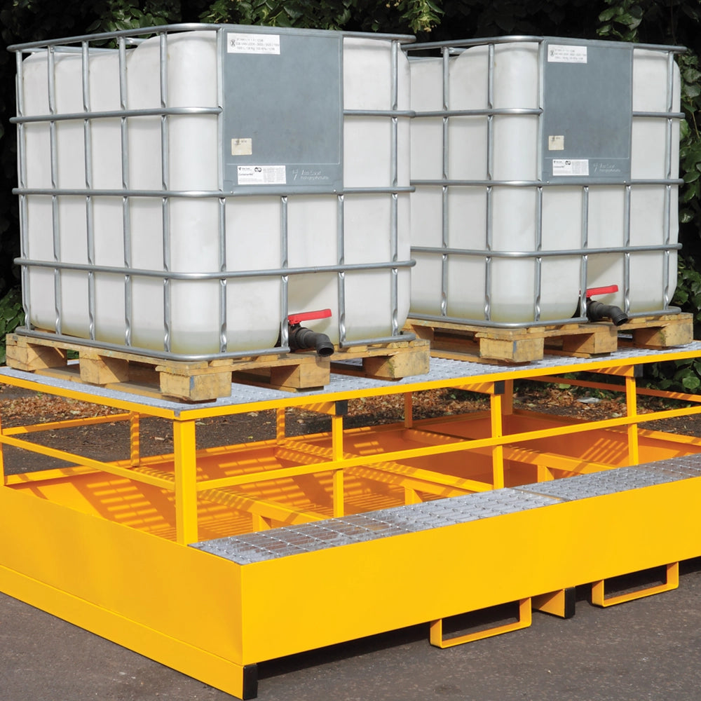 2 x IBC Metal Spill Pallet & Dispensing Frame
