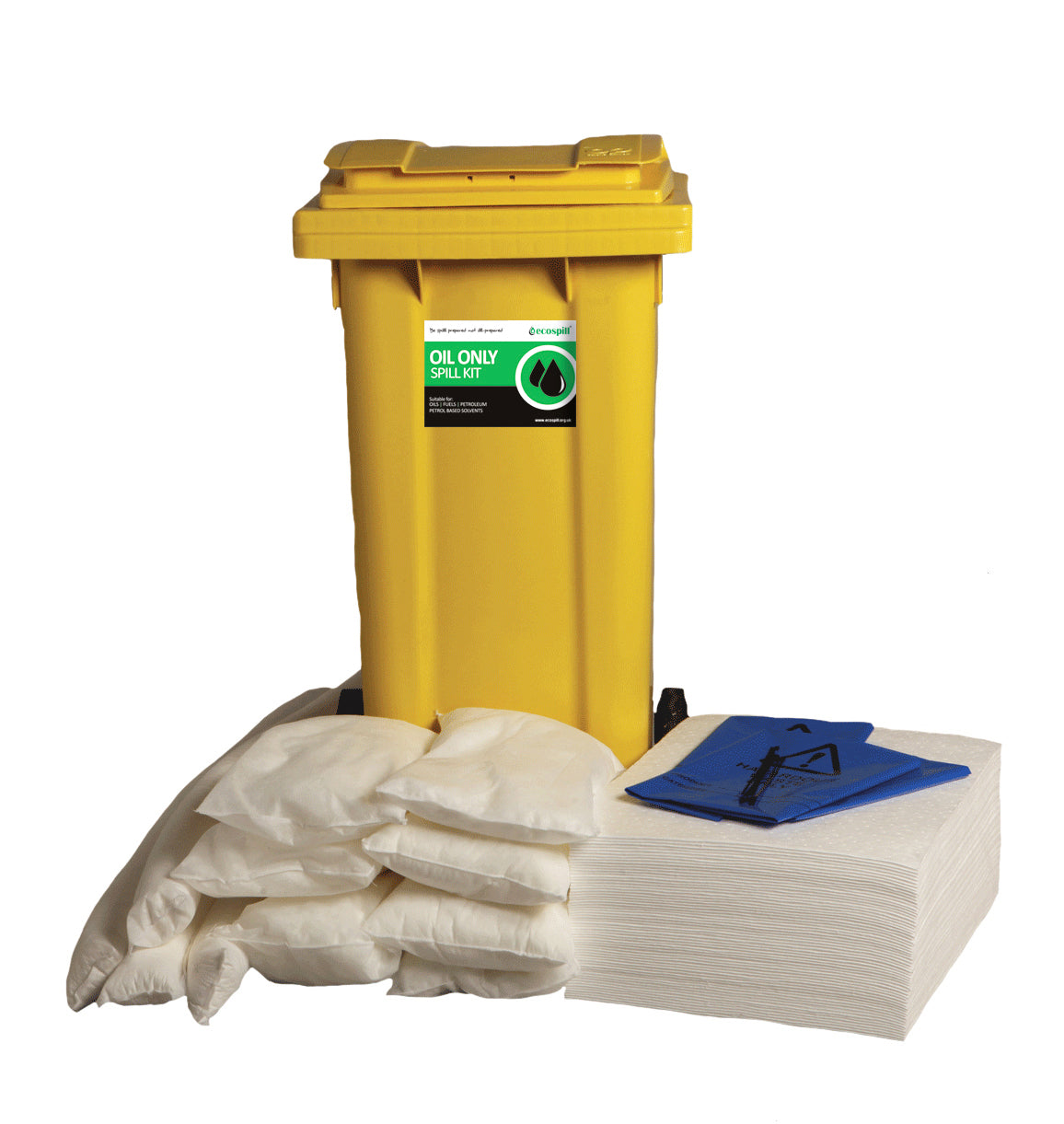 120L Oil Only Spill Response Kit 2 Wheel PE Bin