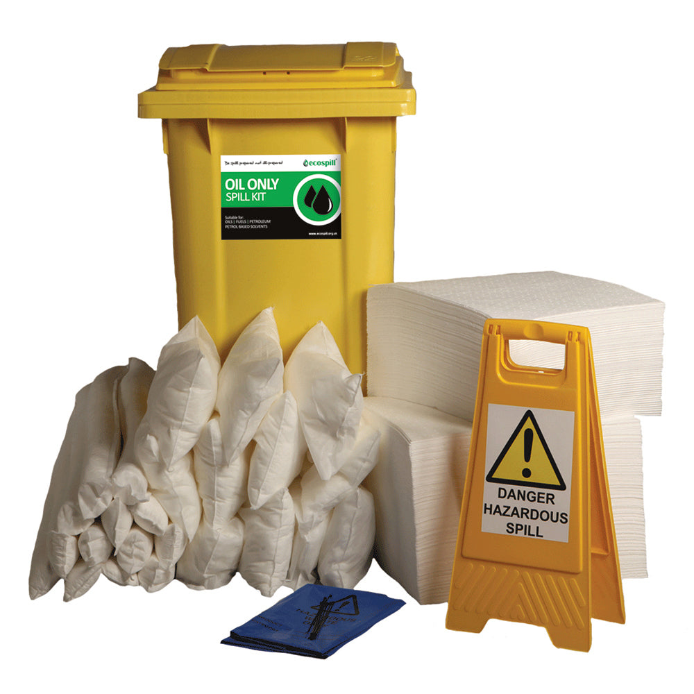 360L Oil Only Spill Response Kit 2 Wheel PE Bin