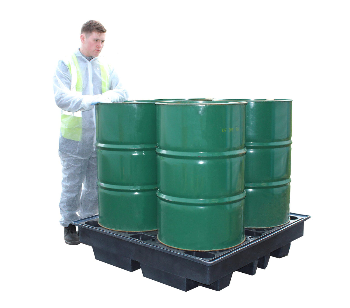 Recycled Black 4 Drum Spill Pallet